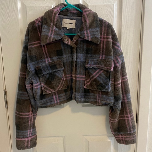 Fashion Nova Jackets & Coats Fashion Nova Plaid Crop Jacket Poshmark